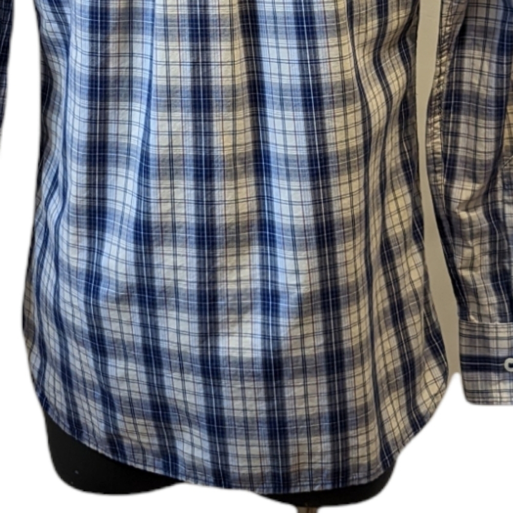 Tommy Hilfiger Blue Plaid Button Down Shirt Small Long Sleeves - Picture 7 of 10